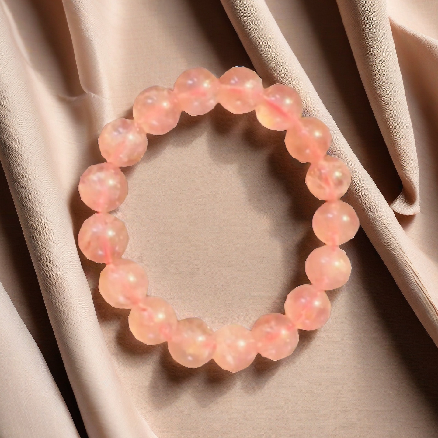 Handcrafted Natural Nanhong Agate Bead Bracelet