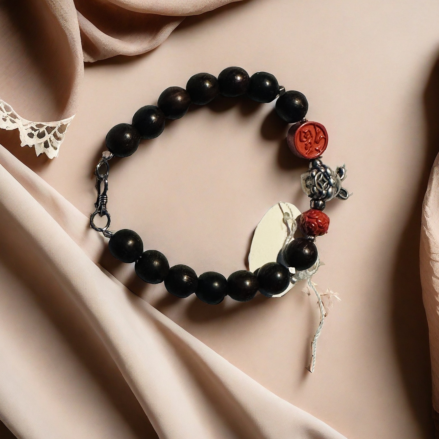 Handcrafted Sandalwood Meditation Bracelet | Natural Wood Beads